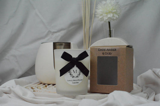 Luxury Votive Soy Wax Candle - Dark Amber & Oud