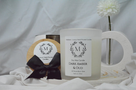 Luxury Soy Wax Candle - Dark Amber & Oud