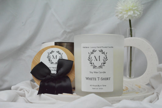 Luxury Soy Wax Candle - White T-Shirt
