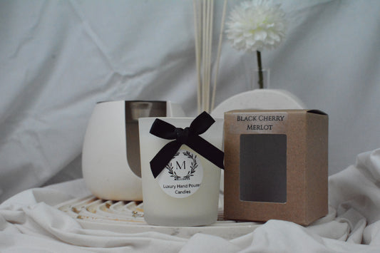 Luxury Votive Soy Wax Candle - Black Cherry Merlot