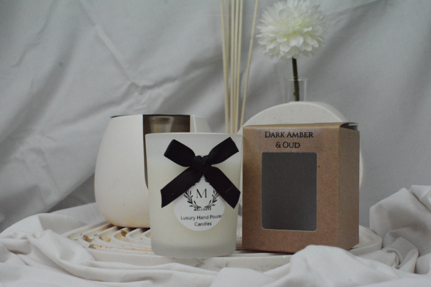 Luxury Votive Soy Wax Candle - Dark Amber & Oud