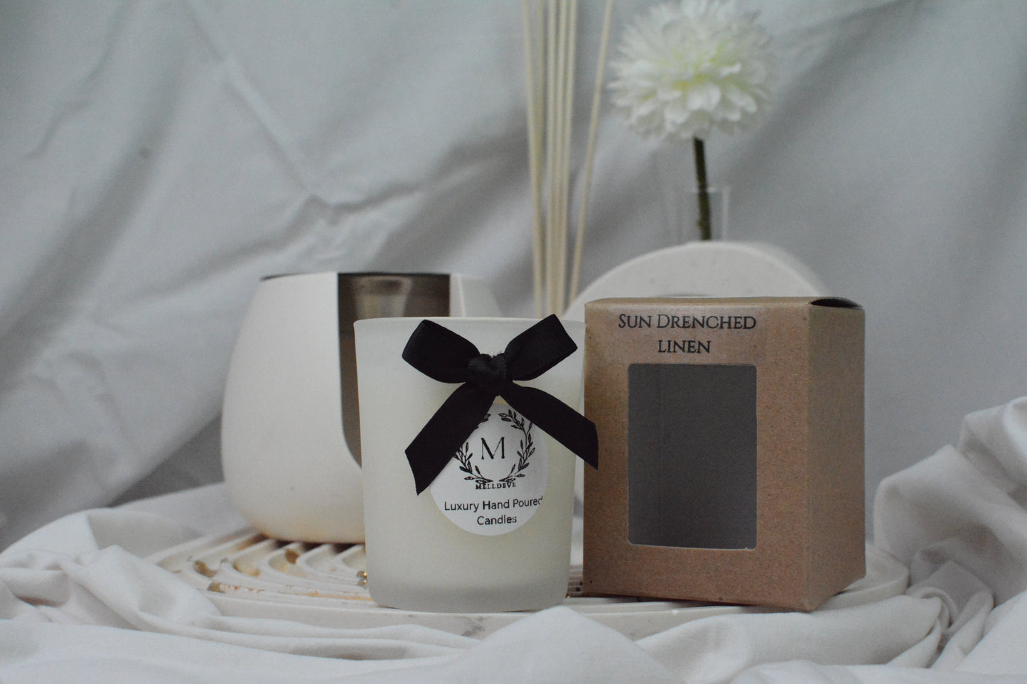 Luxury Votive Soy Wax Candle- Sun Drenched Linen